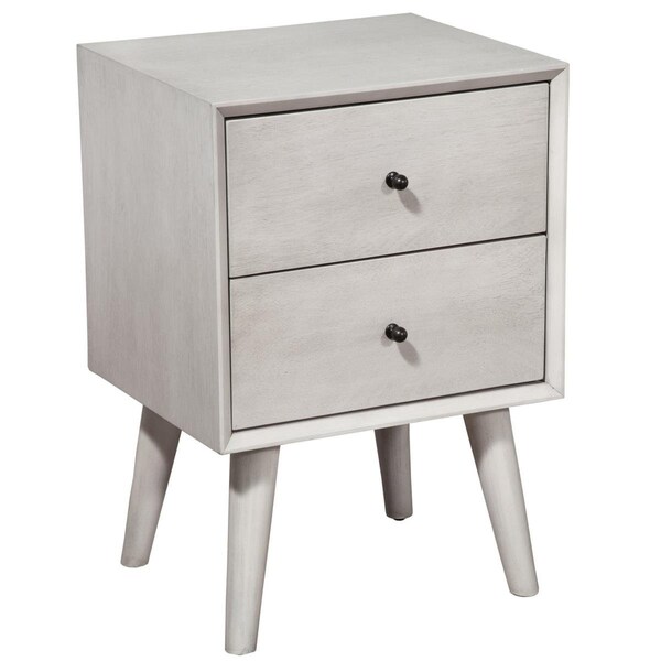 Gfancy Fixtures 26 x 18 x 15 in. Gray Century Modern Wood 2 Drawer Nightstand GF3096368 - main